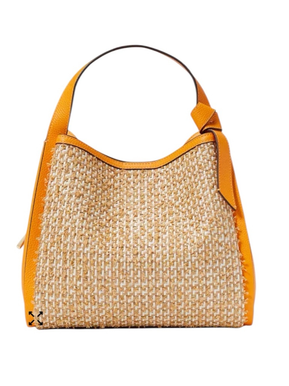 kate spade Yellow Woven Straw Shoulder Bag with Yellow Trim
